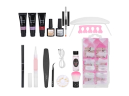 Kit De Ferramentas Para Alongamento De Unhas Com Gel, Lâmpada Secadora, Arquivo E Decorações Manicure