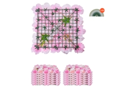 Painel 3d de Flores Artificiais para Parede 12 Peças 38 X Cm Fundo com Sem Costuras Instalação Fácil Casamentos, Casa, Jardim, Festas, Decoração, Rosa
