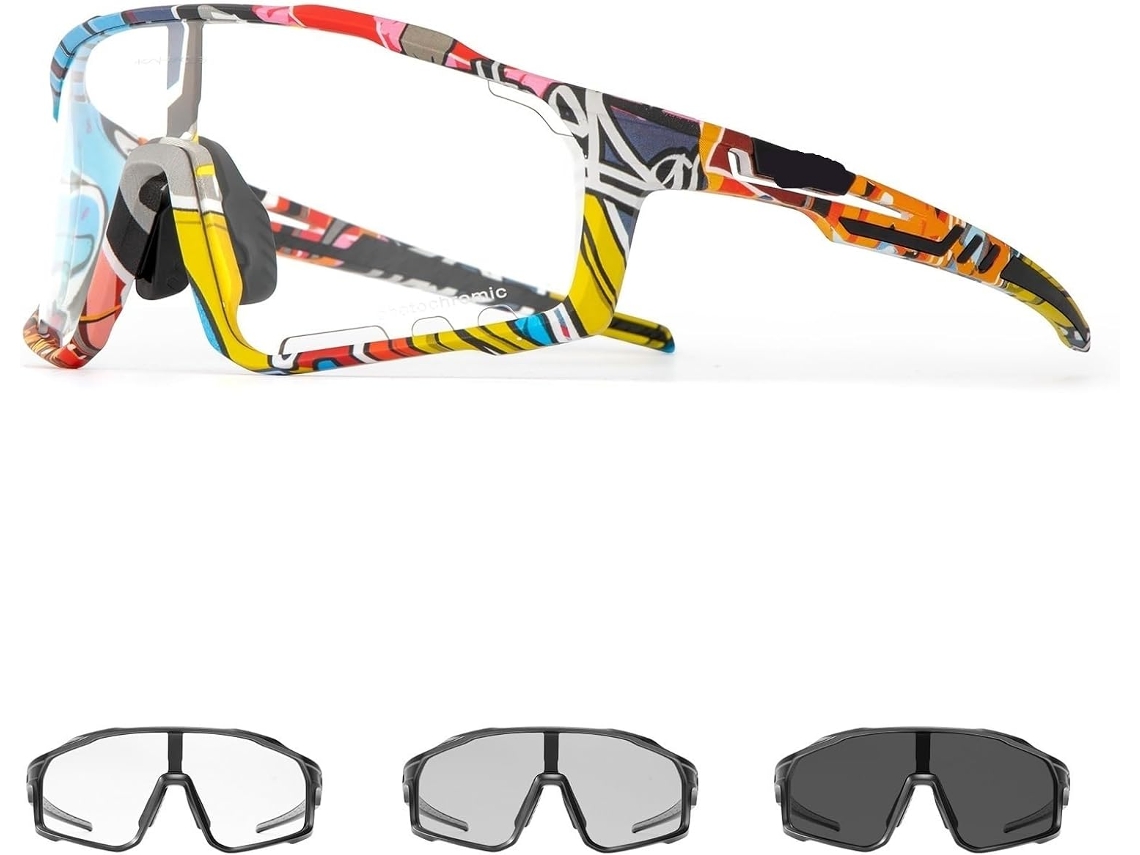 Óculos Sol Fotocromáticos Lunette Velo Homme Masculinos Femininos Ciclismo Resistente S/MARCA