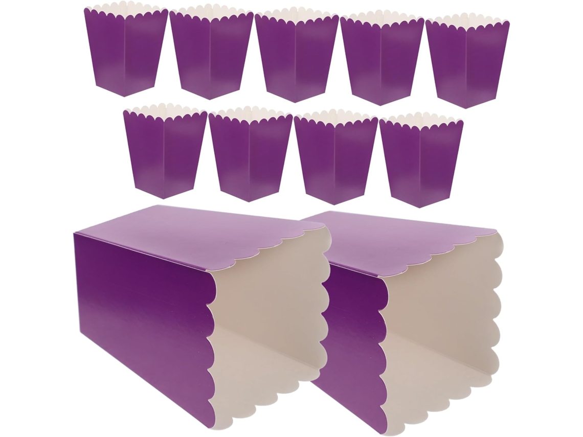 50-caixas De Pipoca Papel Roxo, Resistentes À Gordura, Tamanho Médio, Para Festas, Salgadinhos E Doces, Recipientes