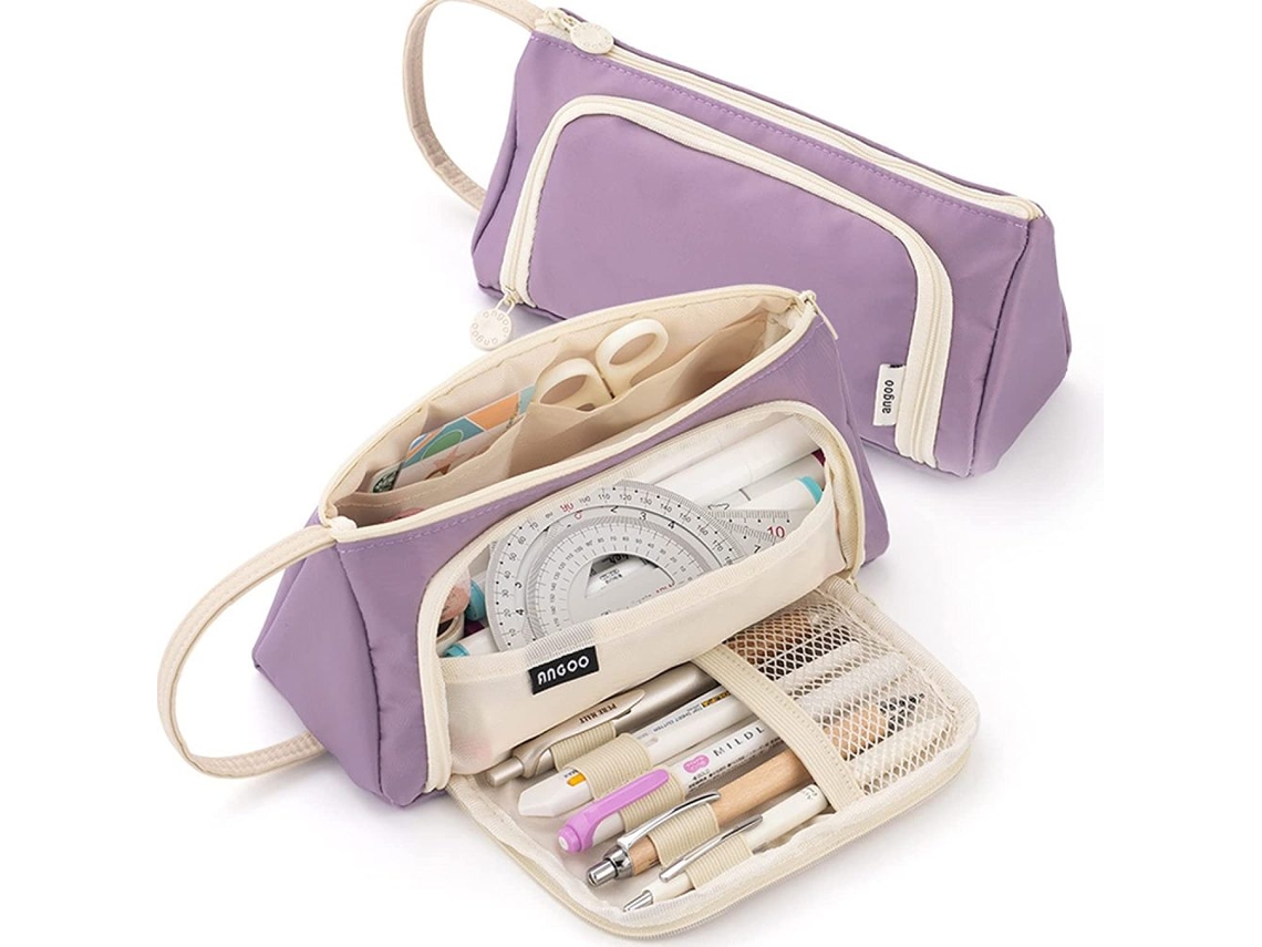 Estojo para Lápis, Grande, Roxo, Escolar, Escritório, Adolescentes, Meninas AQUAFORGE