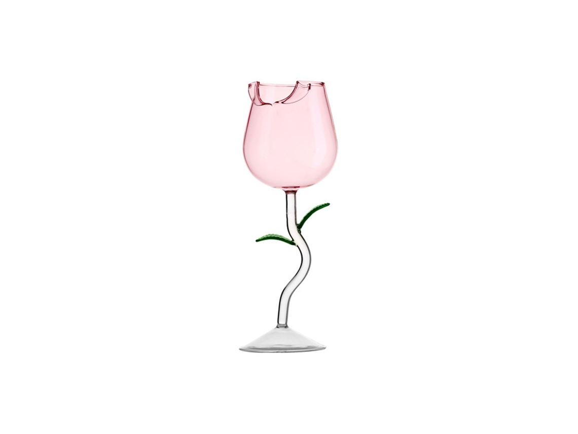 Taça de Vinho em Forma de Rosa de Boro Silicato 150ml | S/MARCA