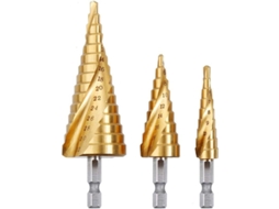 2026 3pcs Broca de Avellanado Hss Acero Inoxidable, 4 12/20/32mm, Cono Triangular Titanio, Mango Hexagonal para Acero Latón Madera Plástico