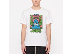 Rockinstone Jaws Movie Abstract Doodle White Adult T-shirt Size:l