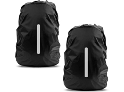 Capa para mochila impermeável Slowmoose com faixa refletiva e fivela ajustável, preta, média (26 x 40 L)