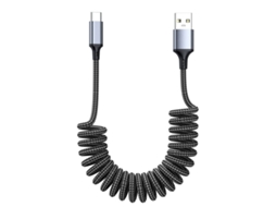 Cabo Retrátil Usb a Usb c Nylon Trançado, 1m, Carplay, carga rápida INF