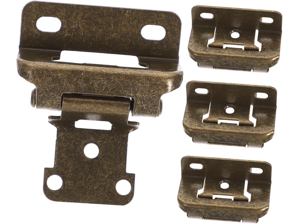 Dobradiças De Fechamento Automático Alipis Para Portas Armários Cozinha, Acabamento Em Bronze Antigo, Com Mola 4 Peças