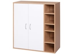 Móvel Sapateira Melamina de Madeira Cor Madeira e Branco 80x32x91 cm Homcom