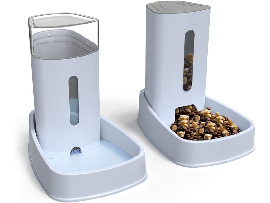 Kit Com 2 Peças, Comedouro E Bebedouro Integrados, Capacidade 3,8 L, Para Refeições E Hidratação Diária