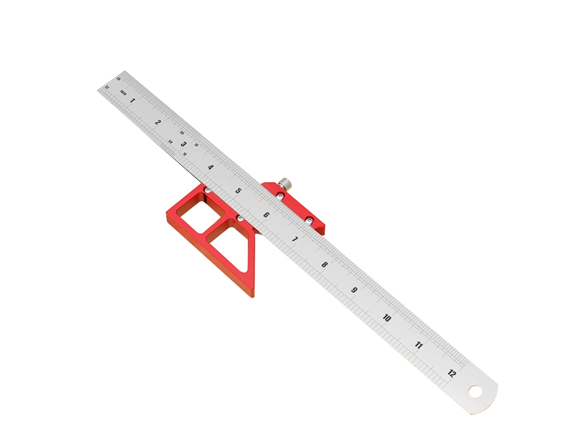 Yuru Régua Center Gauge 12 Polegadas com Ângulos 45° e 90° para Carpintaria