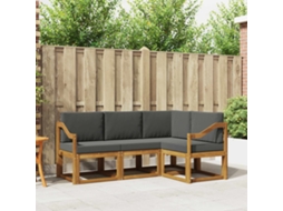 Vidaxl Conjunto De Sofás Para Exterior 4 Unid. Natural E Antracite