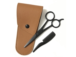 Conjunto De 3 Tesouras Para Barba Com Estojo Protetor, Tesoura Para Sobrancelhas De Aço Inoxidável Afiada De 5 Polegadas, Preta Brilvibera