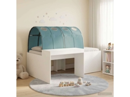 Vidaxl Cama Alta Para Crianças Com Mesa 3 Unid. Branco E Azul-claro