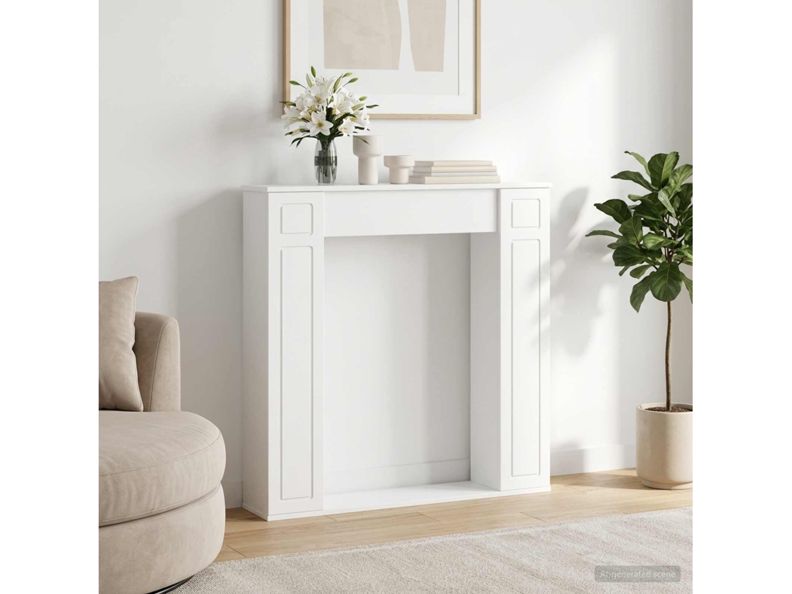 Vidaxl Moldura De Lareira Branco 100 X 20 X 100 Cm