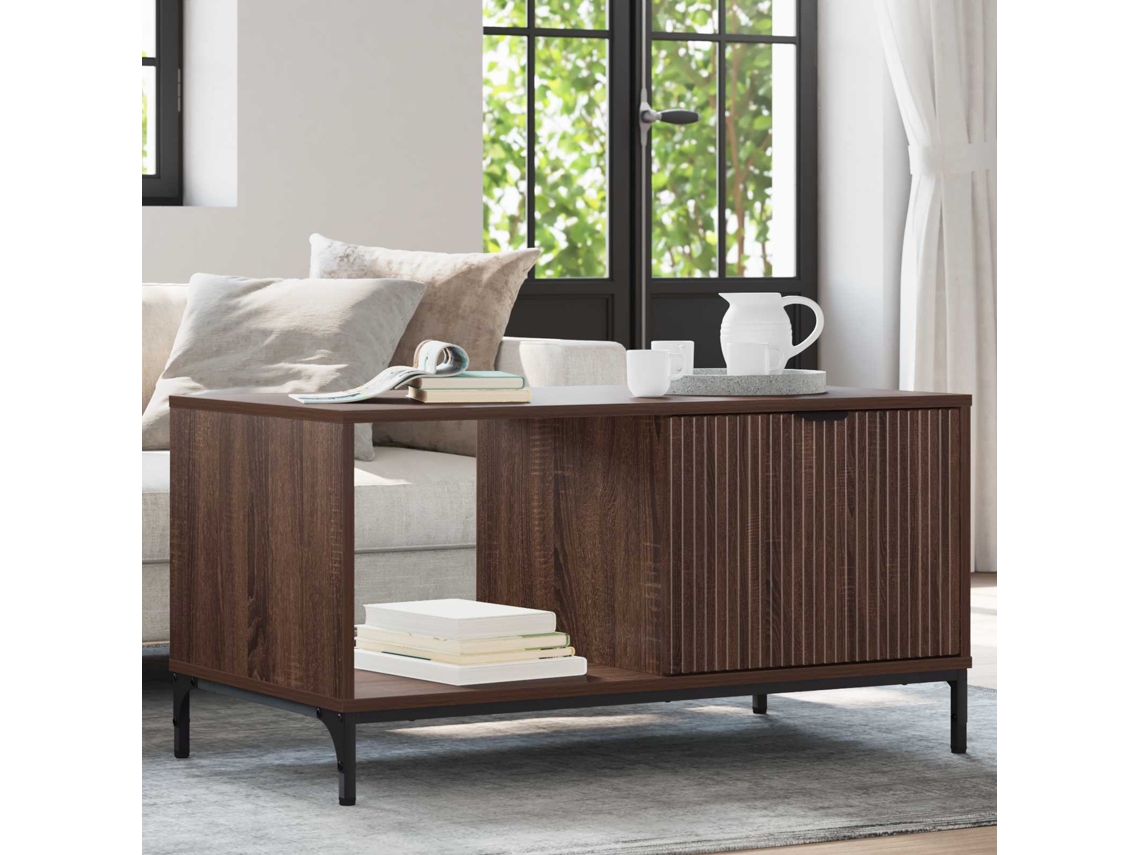 Vidaxl Mesa De Centro Carvalho Marrom 90 X 49 X 46 Cm