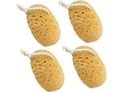 Conjunto de 4 esponjas de banho no formato Mel Favor, esponjas sólidas para esfoliação profunda.