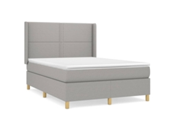 Box Spring Bed, Box Spring Beds Vidaxl Cinzeto Tecido (140 X 190 Cm)