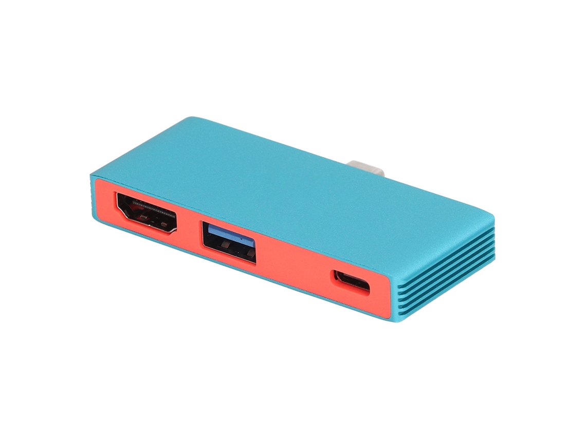 Primerox base de Docking Type C 3 em 1 com Saída 4k, Pd 100w e Usb 3.0 Azul