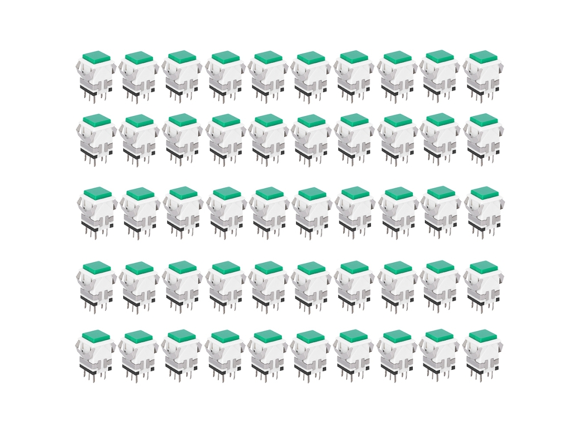 50pcs Interruptor De Botão De Reset De 6 Pinos Verde 5v Preciso Estável