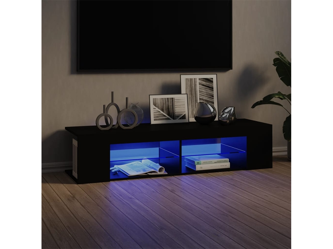 Vidaxl Móvel De Tv Com Luzes Led 135x39x30 Cm Preto