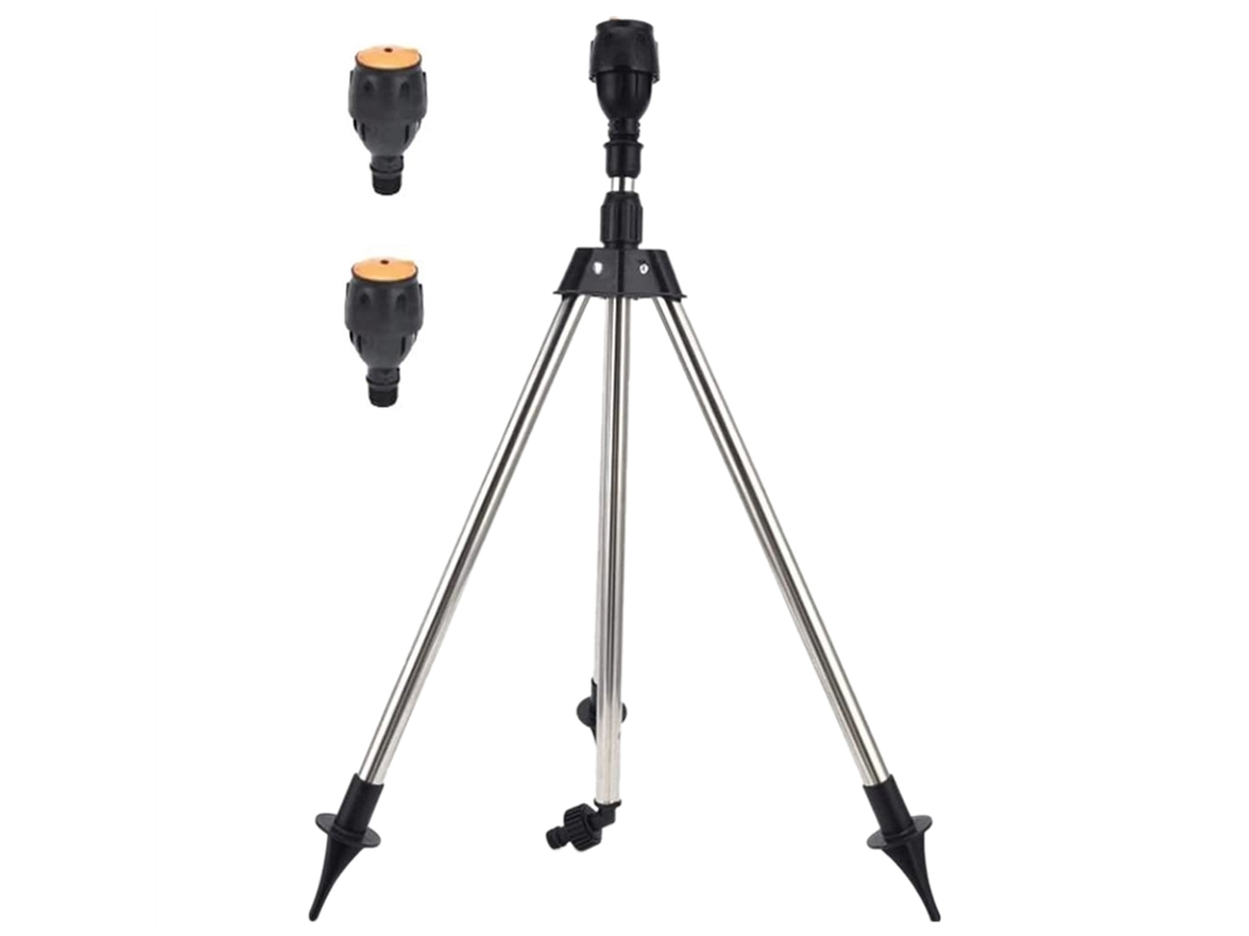 Aspersor Rotativo Telescópico Automático, Dispositivo De Irrigação Montado Em Tripé Com Uma Cabeça De Aspersão E Dois Bicos.