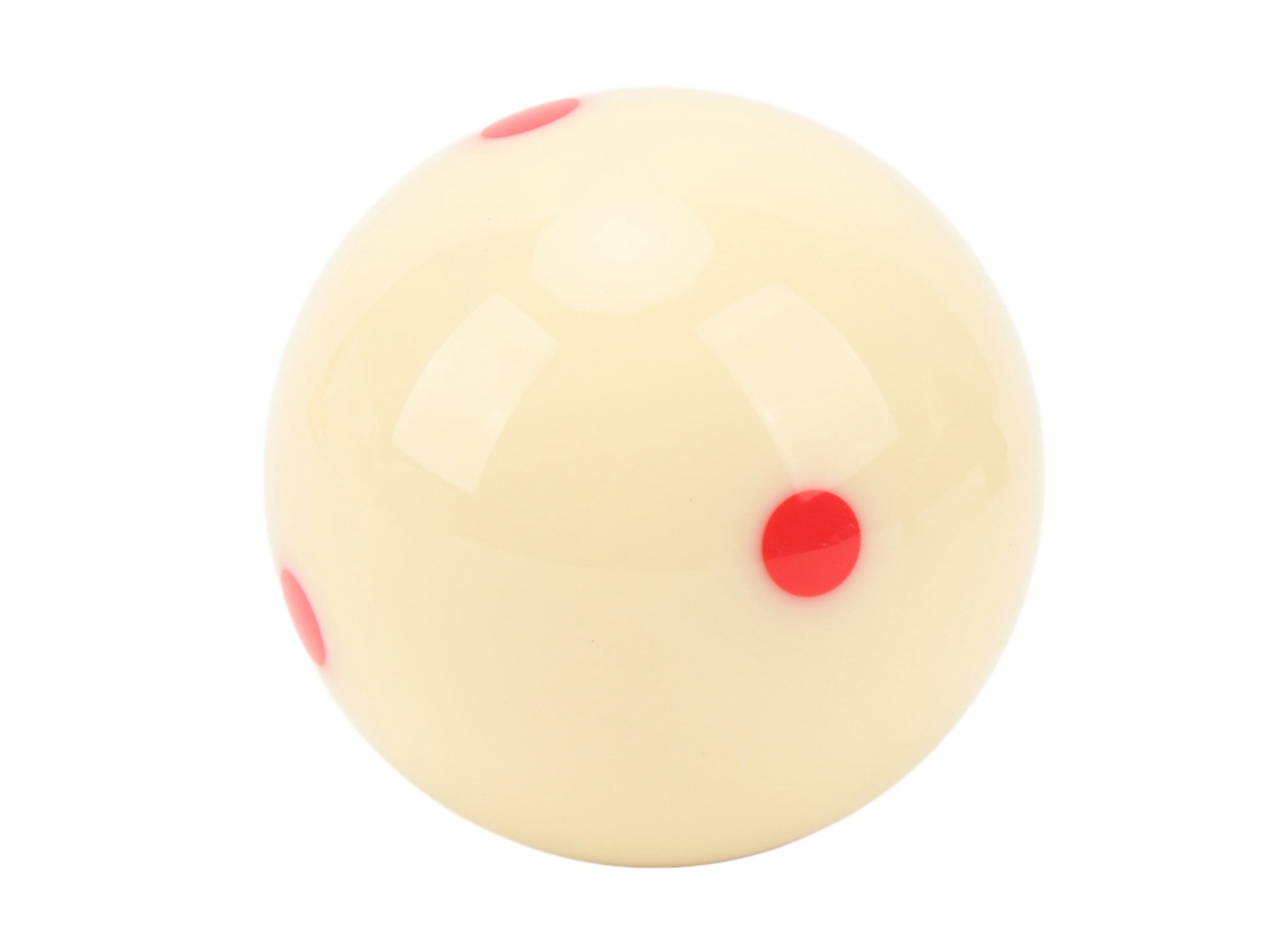 Bola De Sinuca Branca 57mm Com 6 Pontos Vermelhos Resistente A Arranhões Para Mesa De Bilhar