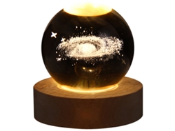 Luminária Noturna Led Usb Galaxy Crystal com Efeito Planetário 3d e Luz Lunar MDUG (tipo Galaxy A)