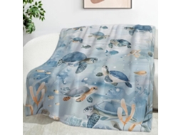 Manta de Algas Marinhas Tartaruga 100x130 Cm Multifuncional Macia e Aconchegante em Flanela Ideal para Cama Es