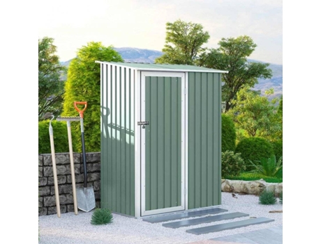 Caixa de Ferramentas em Chapa Galvanizada de Metal Verde Amalfi Nature SOANA GARDEN SHED (143x89x186cm)