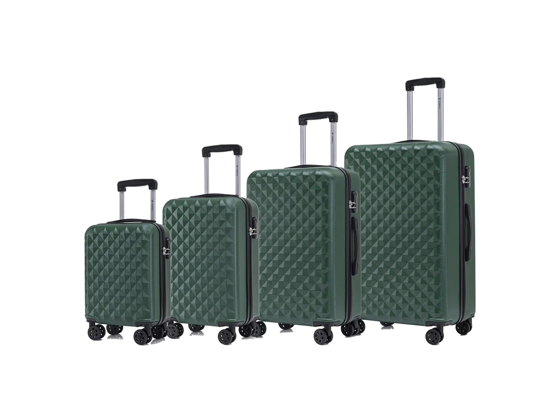 Mala, Material Durável, Design Ergonômico, Verde Escuro (16 + 20 + 24 + 28 Polegadas)