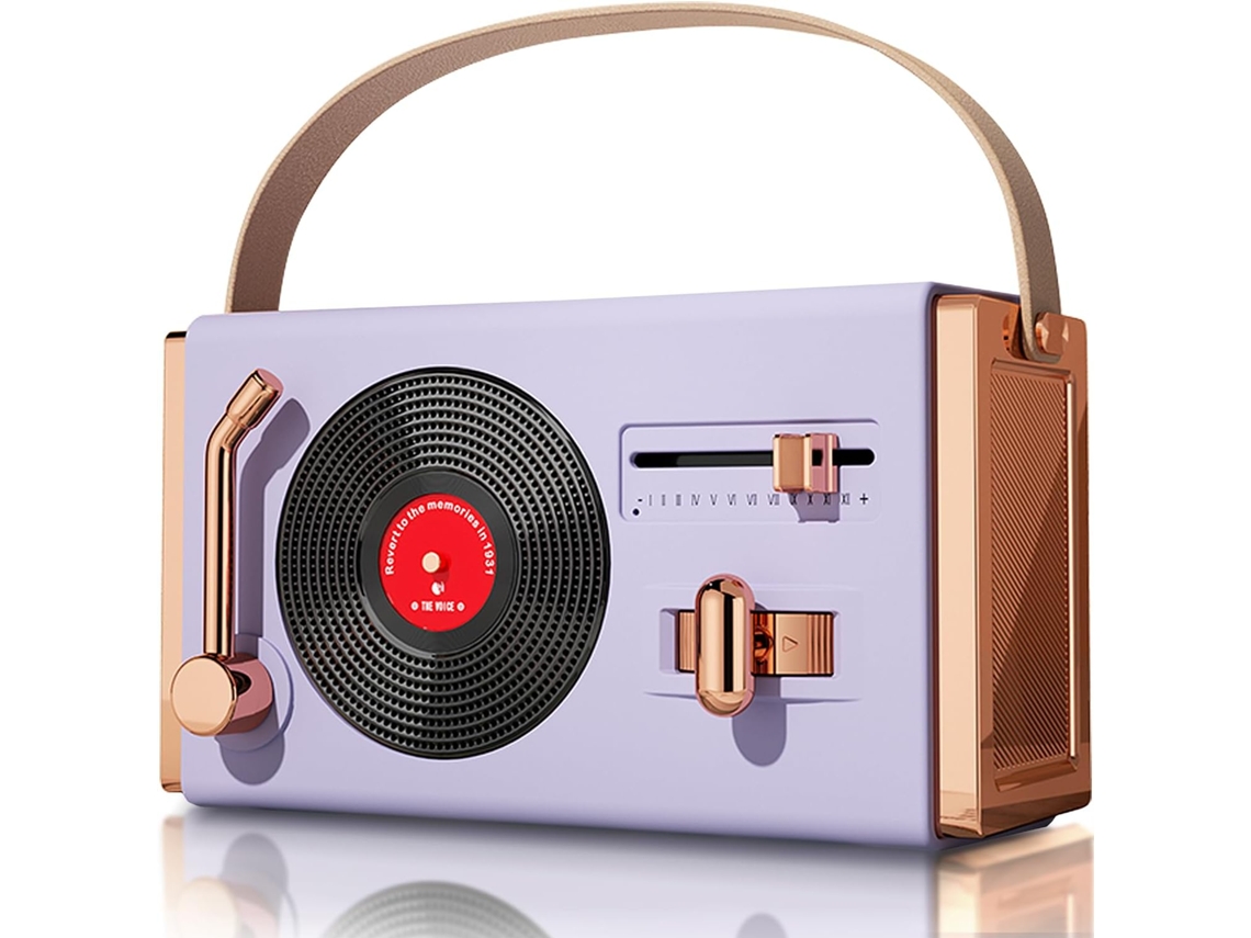 Coluna Bluetooth Retro Portátil Sem Fios