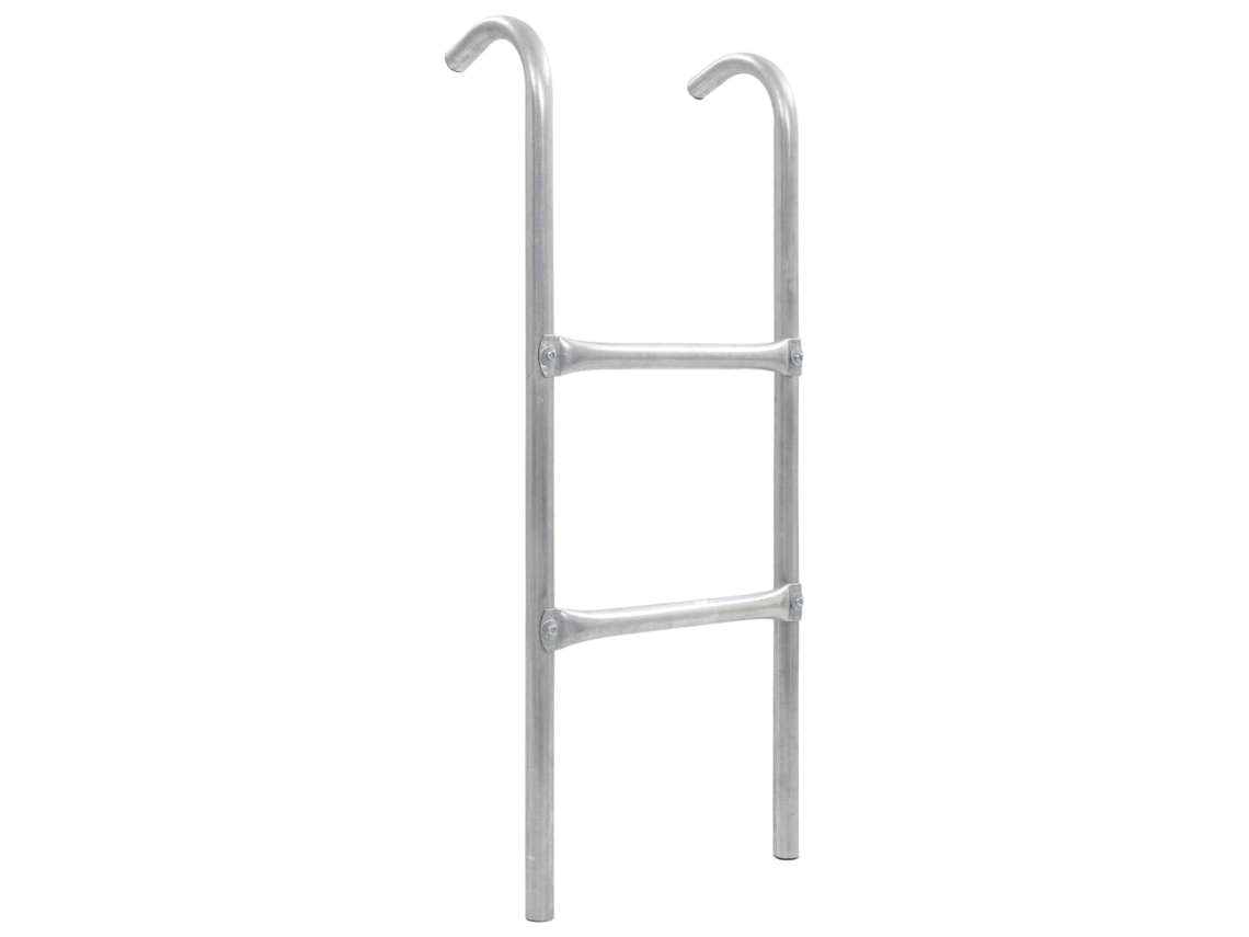 Vidaxl Escada De 2 Degraus Para Trampolim 72 Cm Aço Prateado (adequado Para 65 cm De Altura)