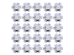 25 peças Chips LED 3W 5V 200lm 520 525nm Lâmpada Verde para Iluminação DIY | S/MARCA