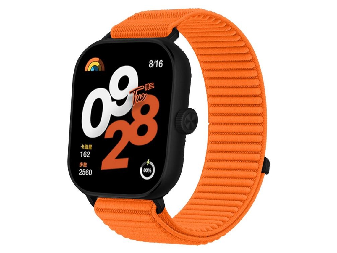 Bracelete para Xiaomi Band 9 Pro / 8 Pro Nylon Trançado Fecho de Velcro Laranja XIAOMOYU