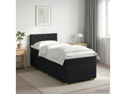 Vidaxl Cama Box Spring Com Colchão Preto 80 X 200 Cm Tecido