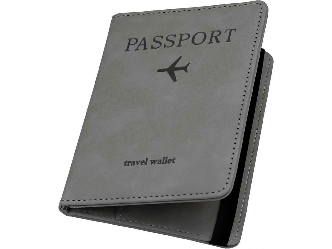 Porta-passaporte De Viagem, Em Couro Pu, Com Proteção Rfid, Compartimentos Para Cartões E Documentos
