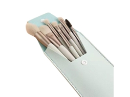 Kit de Pincéis de Maquiagem Profissional Portátil com 8 Pincéis para Base, Blush, Sombra e Lábios
