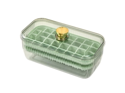 Balde de gelo de silicone Slowmoose com tampa, recipiente com 64 compartimentos, design de camada dupla, para freezer, verde claro