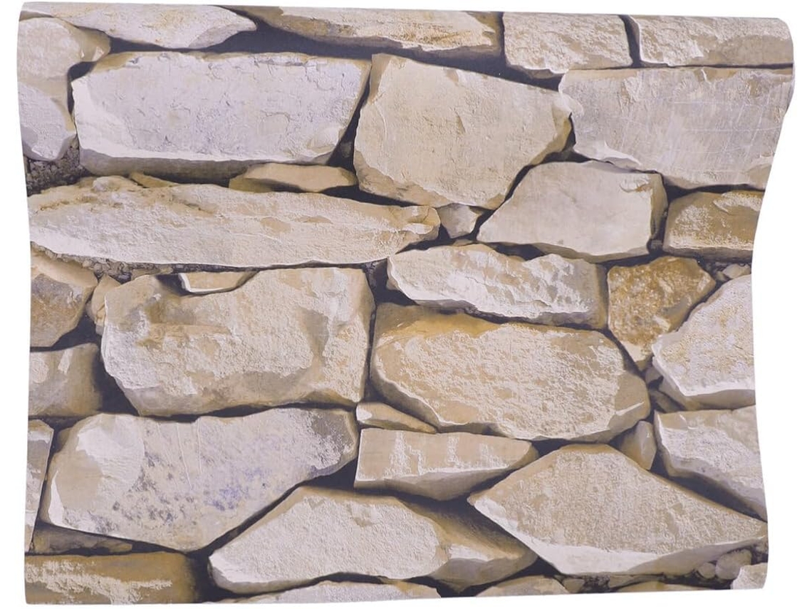 Papel De Parede 3d Com Design Retrô De Pedra, Realista E Fácil De Aplicar.