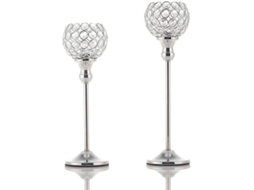2026 porta Velas de Cristal Plata Con Design Elegante para Casamentos e Eventos Especiais