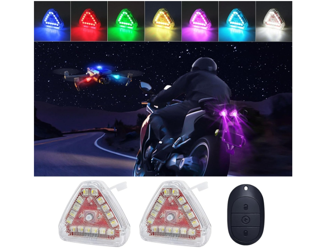 Luzes Estroboscópicas Led Magnéticas Sem Fio De 7 Cores Anticolisão Com Controle Remoto, Luzes De Drone Para Motocicletas Noturnas Recarregá