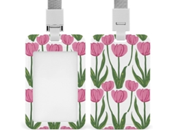 Porta Crachá Com Estampa De Flor Pêssego, Personalizável, À Prova D Água, Protetor De Crachá, Ideal Funcionários De