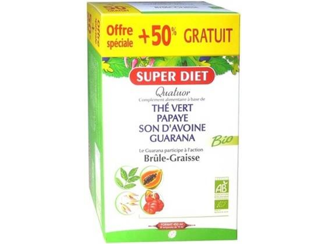 Suplemento Alimentar SUPERDIET Quarteto De Queima De Gordura (30 ampolas de 15ml)