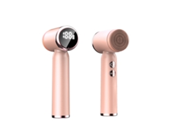 Escova facial 6 em 1 para limpeza e esfoliação, giratória, com visor LED, elétrica, rosa