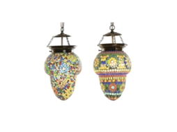 Luminária de Teto em Mosaico de Metal com Cristais, 20x20x28cm ALEXANDRA HOUSE LIVING