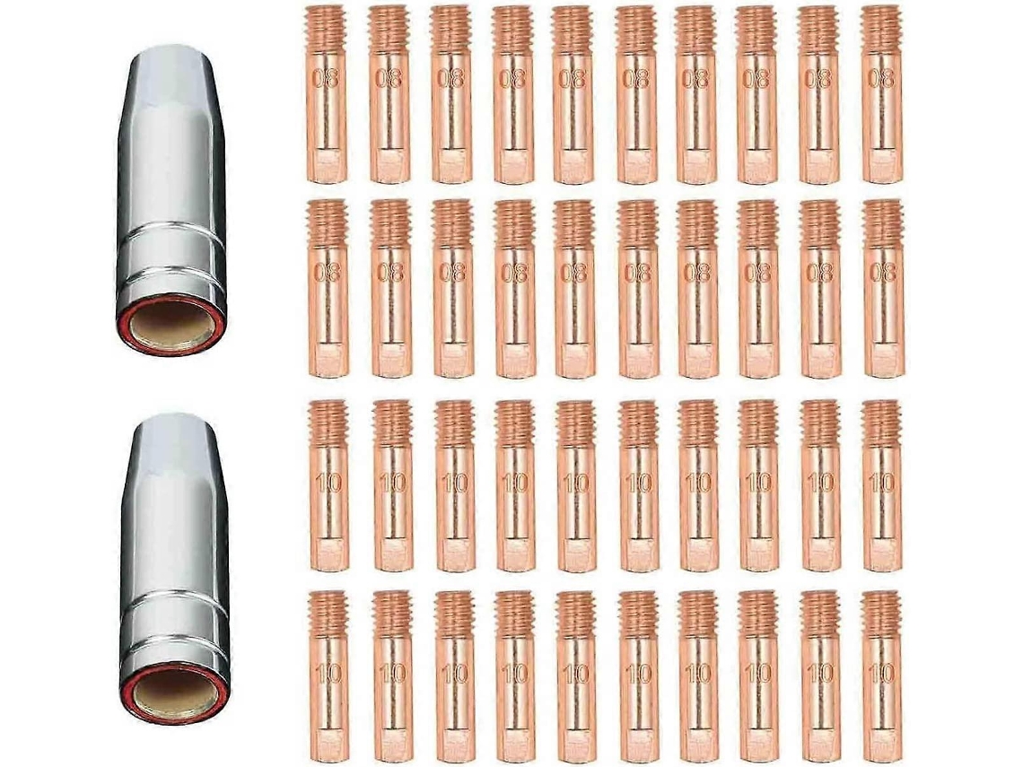 42 Peças De Bicos De Gás E Pontas De Contato 0.8/1.0mm Para Torcha Mig/mag Ak15/mb15 Acessórios De Soldagem