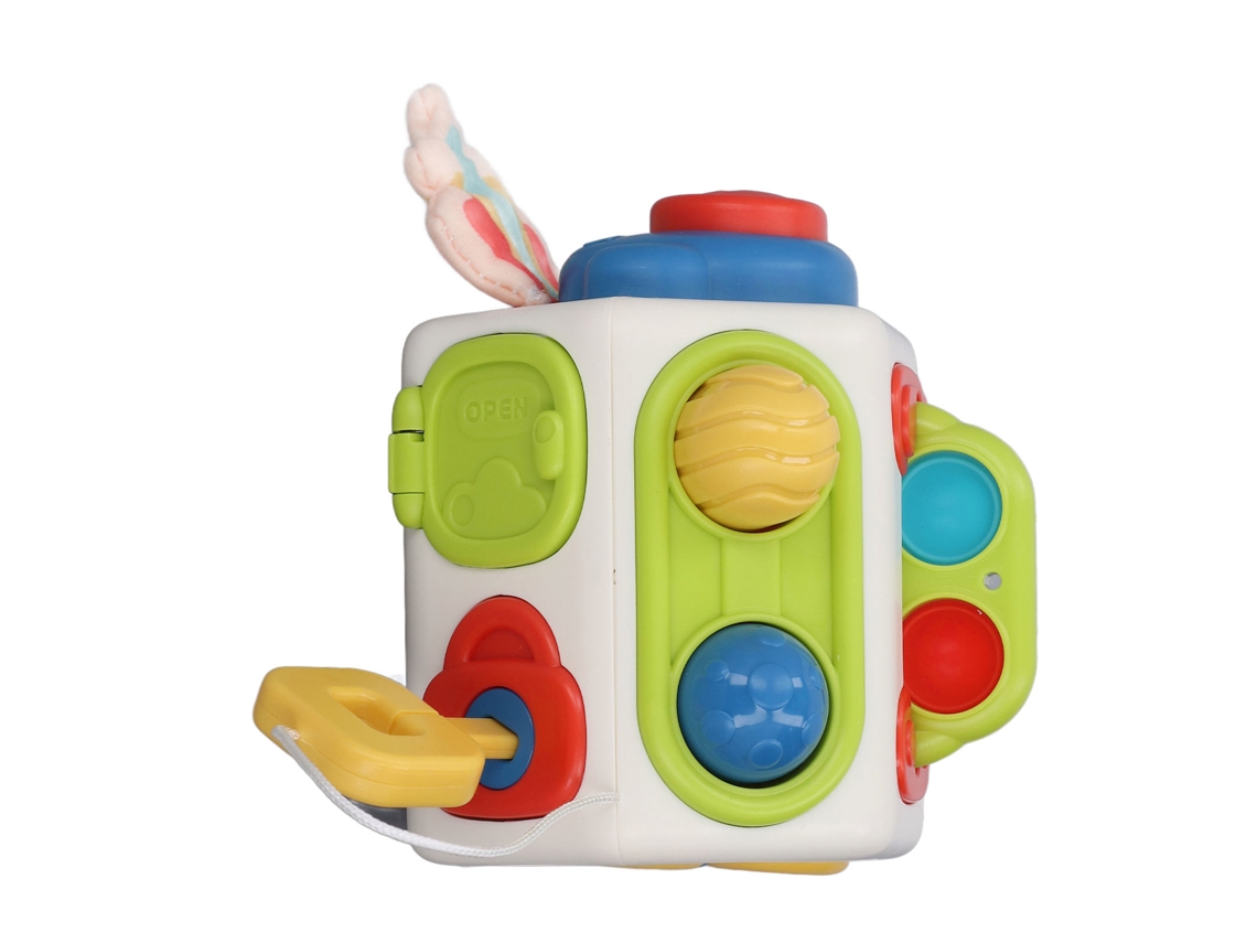 Primerox brinquedo Educativo Bola Sensorial Multifuncional Cubo de Atividades para Bebê e Criança