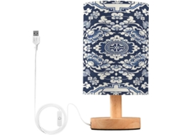 Cabeceira de porcelana Abajur com LED, portas USB, iluminação de leitura e luminária de mesa para quarto com cúpula.