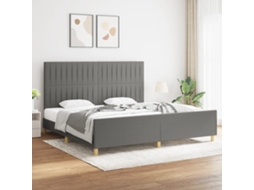 Vidaxl Estrutura De Cama Sem Colchão 200x200 Cm Tecido Cinzento-escuro