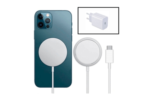 Carregador Base Type-C Fastcharge Wireless para iPhone 13 Pro Max PHONE CARE Magnética Branco